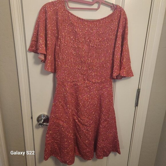 NWT Free People Mini Dress with Lace Up Back and Ruffle Sleeves. Size S - Picture 5 of 16